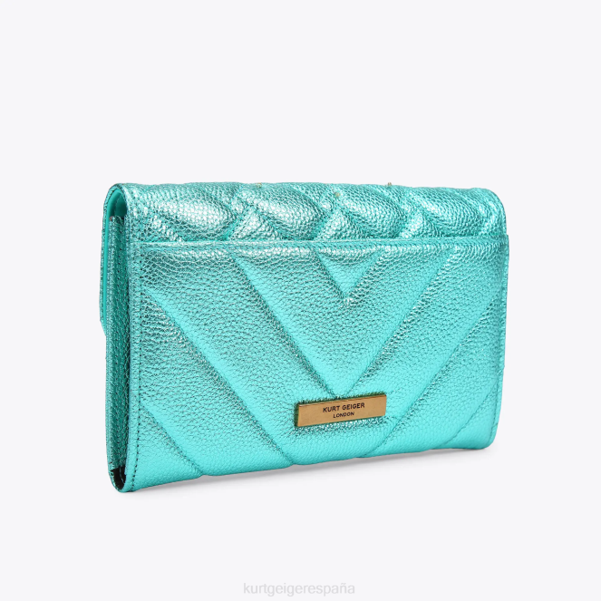 Kurt Geiger mujer londres kensington cadena billetera ojo 2LPR111 | bolsas verde azulado